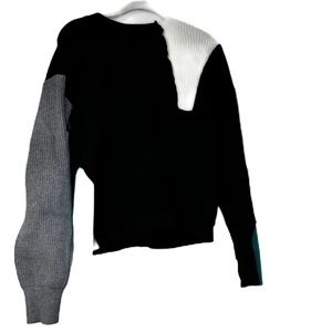 Chloe & Emma Woman's XL pullover sweater black white gray blue business casual
